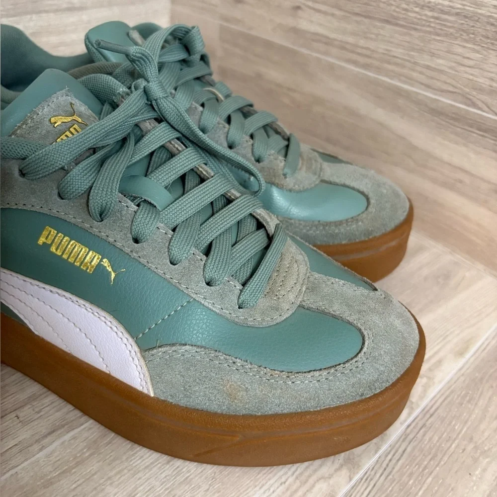 Puma Club II Era Platform Sneaker Green Moon-Lilac Frost